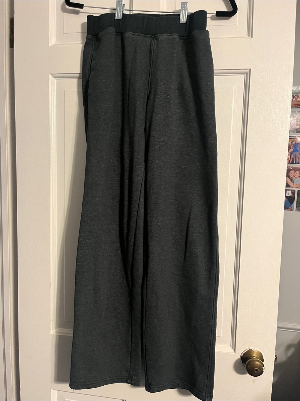 Mono B Dark Gray Wide-Leg Track Pants